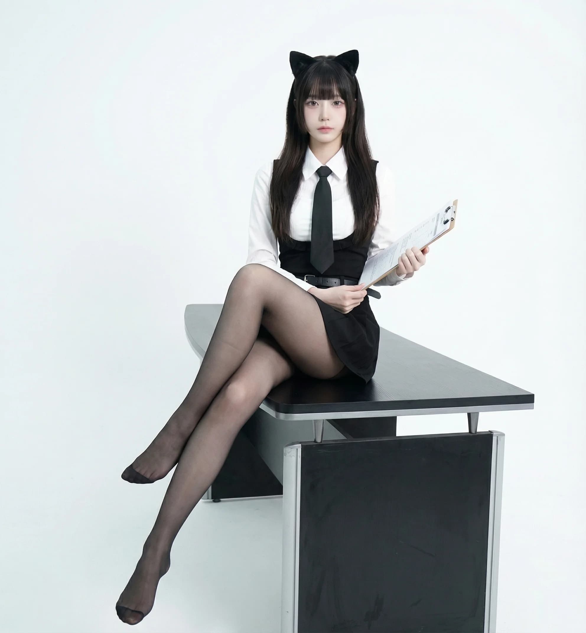 Standing gown → seated reference: Pose reference